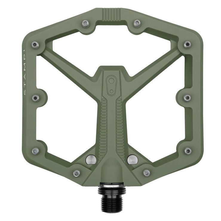 Crankbrothers Stamp 1 Gen 2 Platform Composite Pedals - Green, Large, full view.
