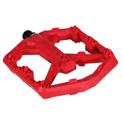 Crankbrothers Stamp 0 Small Platform Pedals Red, full view.