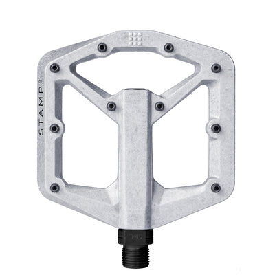 Crankbrothers Stamp 2 Aluminum Platform Pedals - Raw Silver, Small, full view.