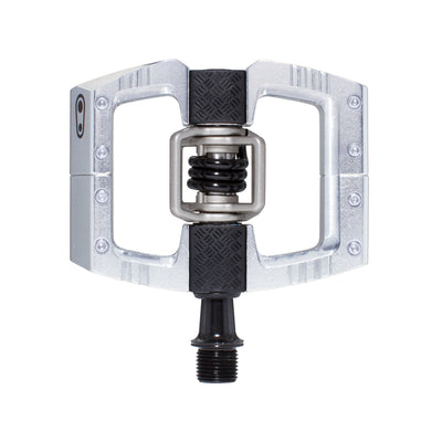 Crankbrothers Mallet DH Dual Sided Clipless Platform Pedals - High Polish Silver, full view.