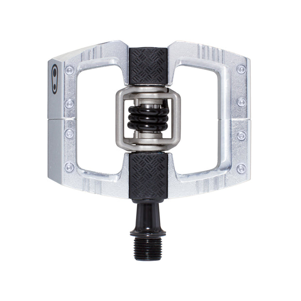 Crankbrothers Mallet DH Dual Sided Clipless Platform Pedals - High Polish Silver, full view.