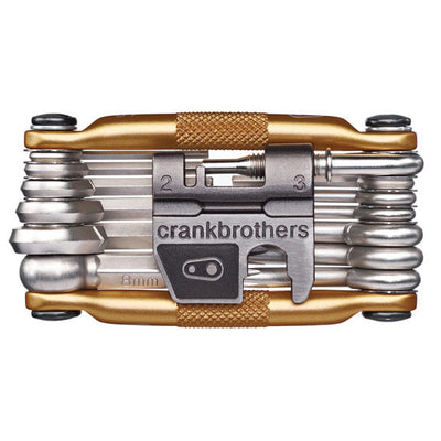 Crankbrothers Multi 19 Tool - Gold, top view.