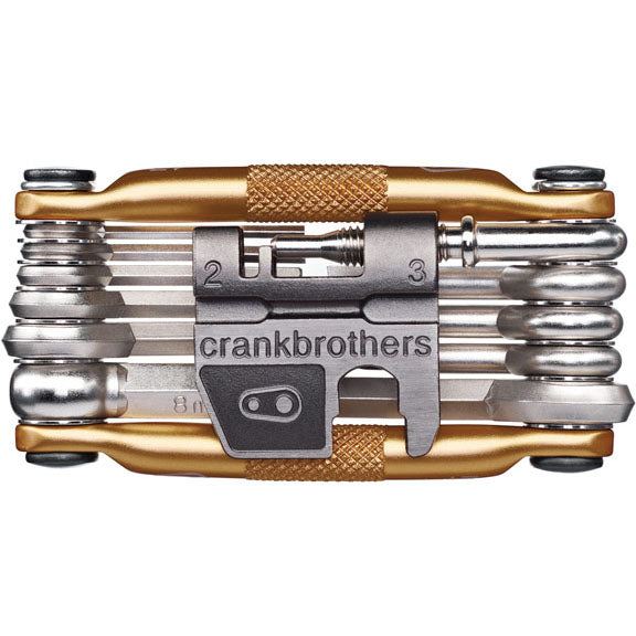 Crankbrothers Multi 17 Tool: Gold, full view.