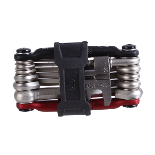 Crankbrothers Multi-17 Mini Tool - Black/Red, full view.