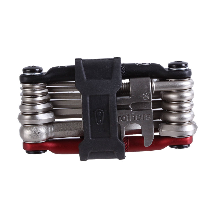 Crankbrothers Multi-17 Mini Tool - Black/Red, full view.