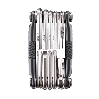 Crankbrothers Multi-13 Mini Tool Nickel, full view.