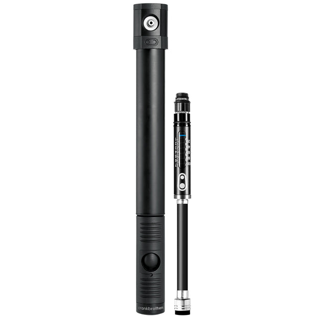 Crankbrothers Klic Pump + Gauge HV - Midnight Black, full view.