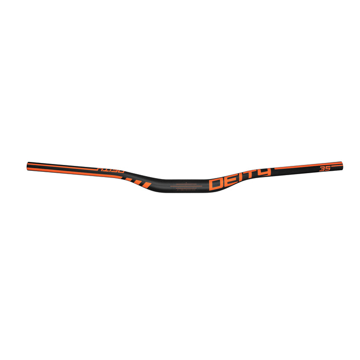 Deity Speedway Carbon Riser Bar (35) 30mm/810mm Orange, front veiw