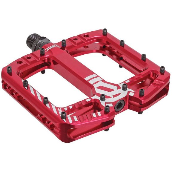 Deity TMAC Pedals, Red, full view.