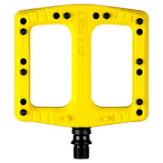 Deity Deftrap Pedals, Yellow, full view.