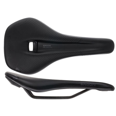 Ergon SR Pro Saddle - Titanium Stealth Mens Medium/Large, top and side view