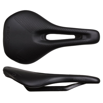 Ergon SR Pro Carbon Saddle - Carbon Stealth Womens Small/Medium, top and side view