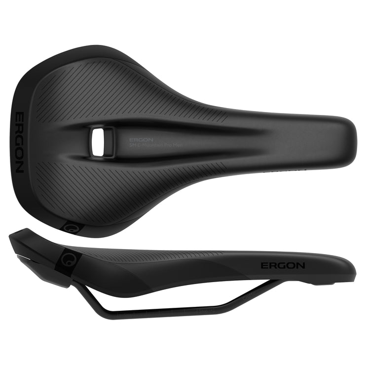 Ergon SM E-Mountain Pro Mens Saddle - M/L Stealth, top and side view