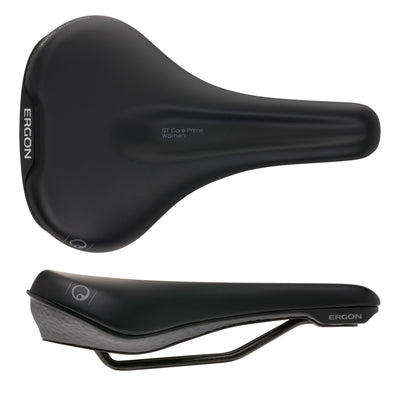 Ergon ST Core Evo Womens Saddle - MD/LG Black/Gray, top and side view