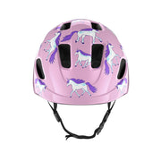 Lazer Nutz Kineticore Kids’ Helmet, unicorns, front view.