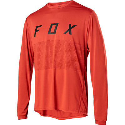 Fox Ranger Long Sleeve Jersey, orange crush, front view.
