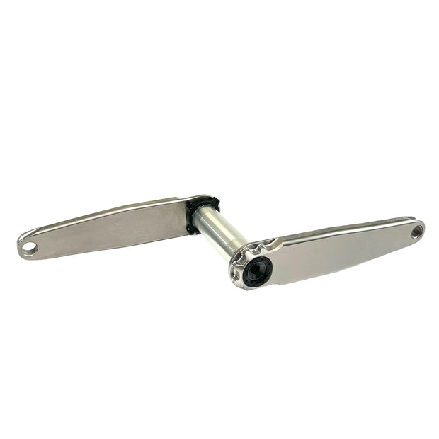 5Dev Titanium Road Cranks 73BB DUB Spindle 165mm, full view.