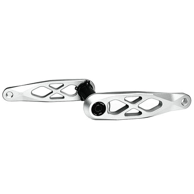 5Dev R-Spec Shimano eCranks EP8 155mm, Silver, full view.