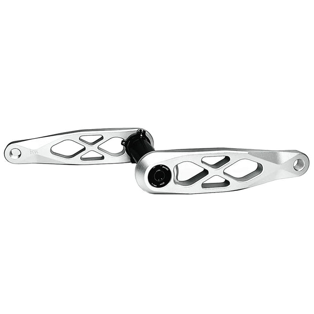 5Dev R-Spec Trail/Enduro Cranks - 155mm, 30mm Spindle, Silver, full view.