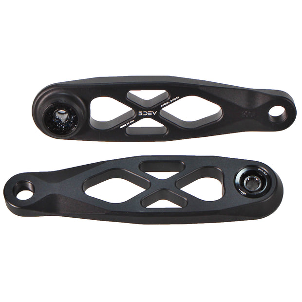 5Dev R-Spec eCranks ISIS Spline Drive 160mm Black, full view.