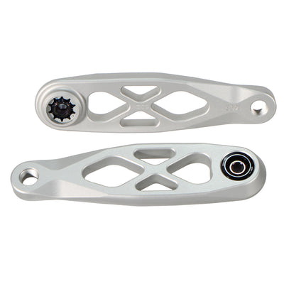 5Dev R-Spec eCranks ISIS Spline Drive 160mm, Silver, full view.