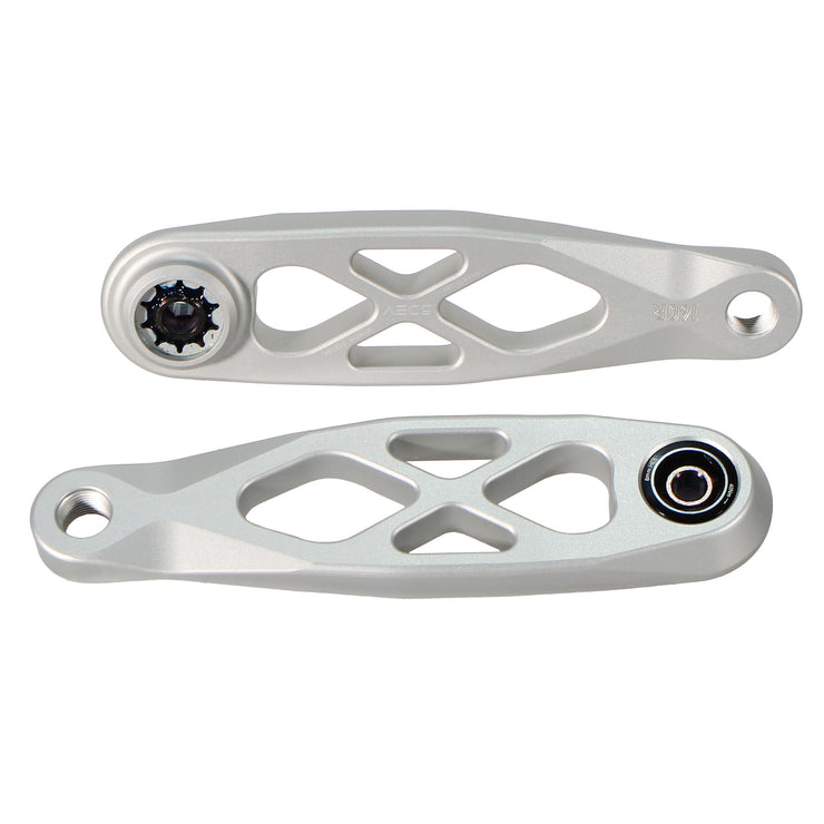 5Dev R-Spec eCranks ISIS Spline Drive 160mm, Silver, full view.