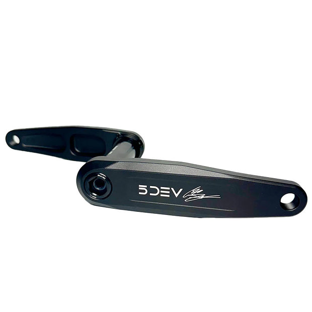 5Dev DH/Freeride Cranks 155mm / DUB Spindle Black, full view.