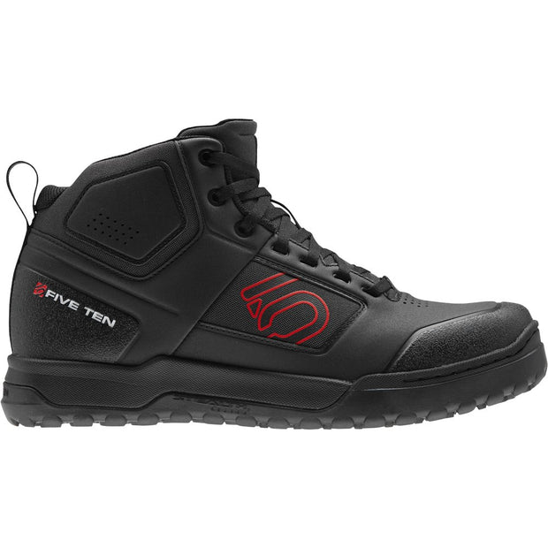 Five Ten Impact Pro Mid Mountain Bike Shoe, black/ red, side view. 