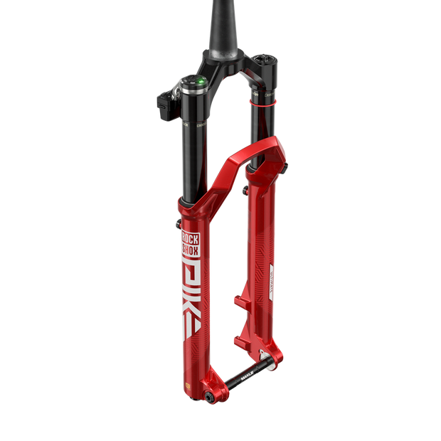 RockShox Pike Ultimate Flight Attendant Fork, Electric Red, full view.