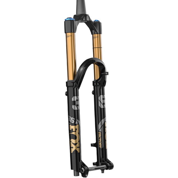 Fox 36 Factory Suspension Fork - 27.5” 160mm, 44mm Rake, GRIP X, 58HT, Shiny Black, full view.