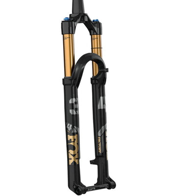 Fox 34 Factory Step Cast 120mm Fork - 29” 44r, Grip SL, P-L, black, full view.
