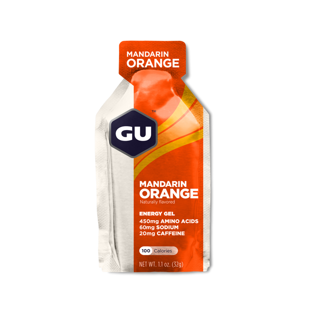 Gu Energy Gel Mandarin Orange, full view. 