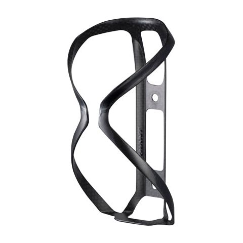 Giant AirWay Lite Water Bottle Cage Matte Black/Gloss Black, full view.