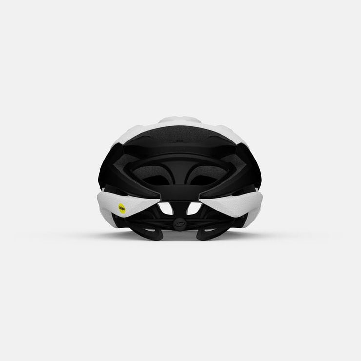 Giro Artex MIPS Road Bike Helmet, matte white / black, back view.