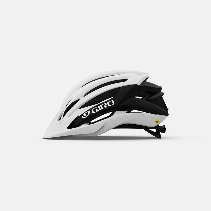 Giro Artex MIPS Road Bike Helmet, matte white / black, left side view.