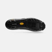 Giro Code Techlace Mountain Bike Shoes, black / grey, bottom view.