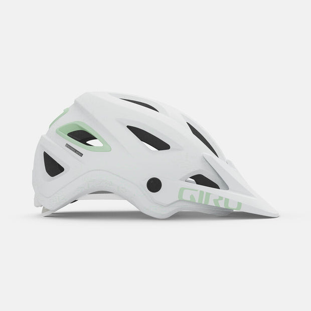 Giro Montaro II MIPS Women's Mountain Bike Helmet, white, side view.