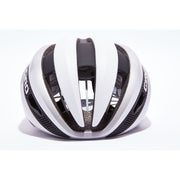 Giro Synthe MIPS Road Bike Helmet, white / silver, front view.