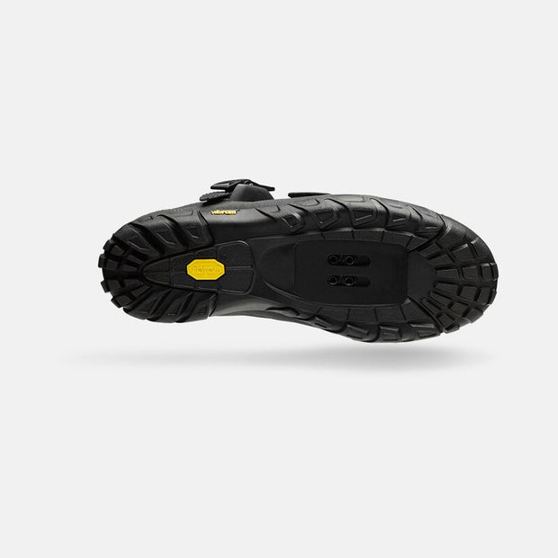 Giro Terraduro Shoe, black, bottom view.