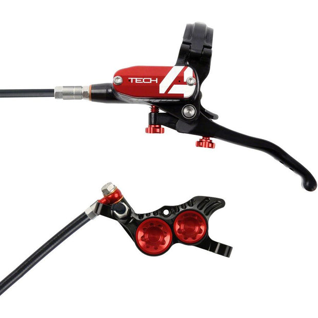 Hope Tech 4 V4 Disc Brake and Lever, Red
