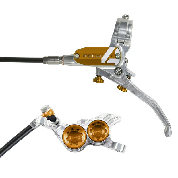 Hope Tech 4 V4 Disc Brake and Lever, Silver/Bronze