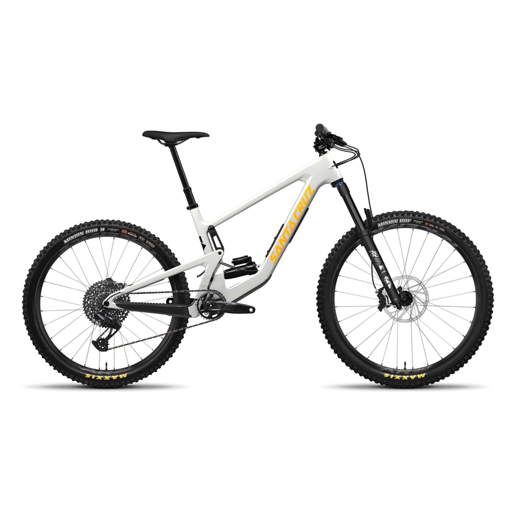 2024 Santa Cruz Bronson 4.1 C MX S-Kit — Mixed Wheels, gloss chalk white, full view.