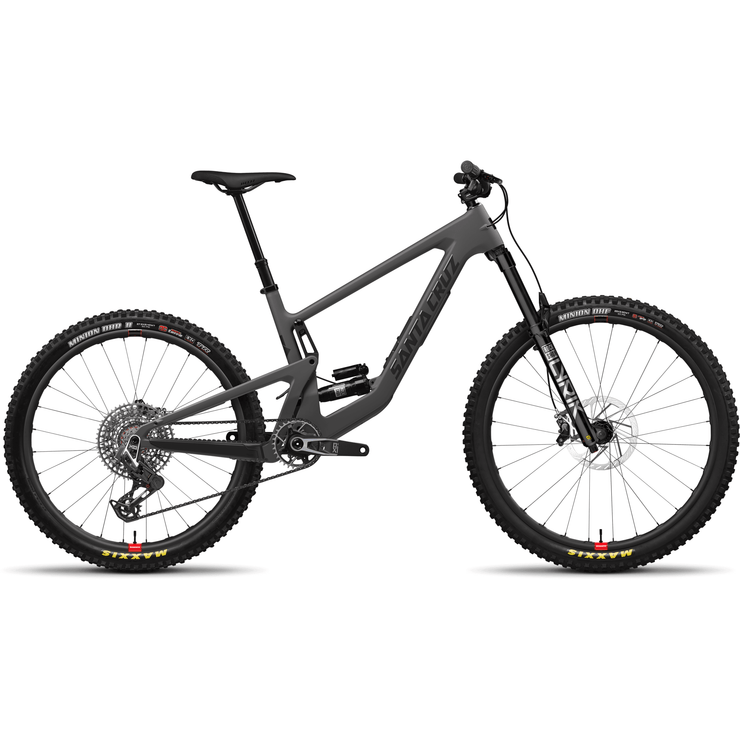 2024 Santa Cruz Bronson 4.1 CC MX X0 AXS RSV — Mixed Wheels, matte dark matter, full view.