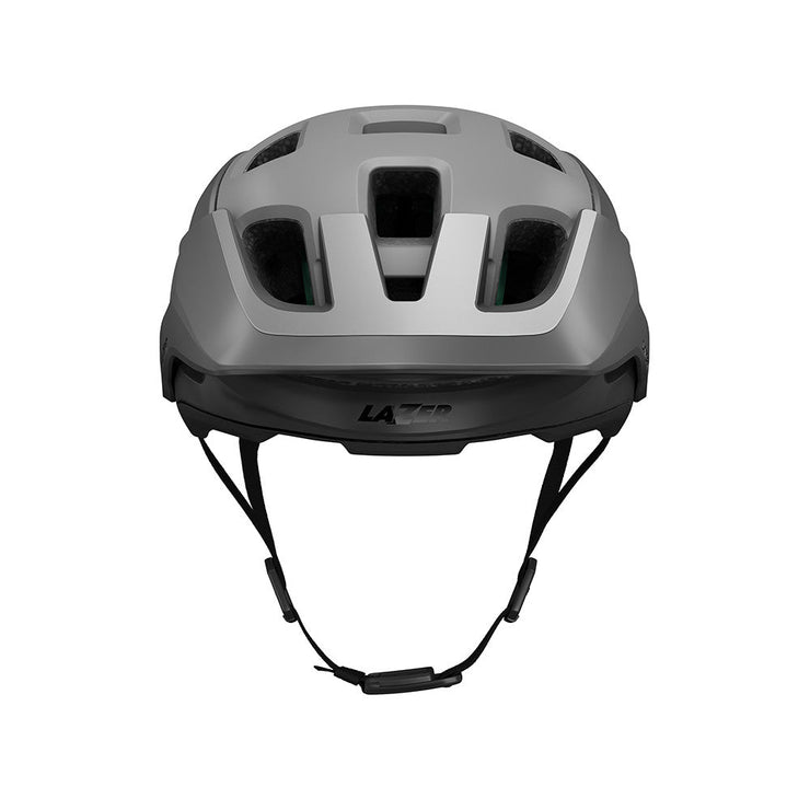 Lazer Jackal Kineticore Helmet, matte dark grey, front view.