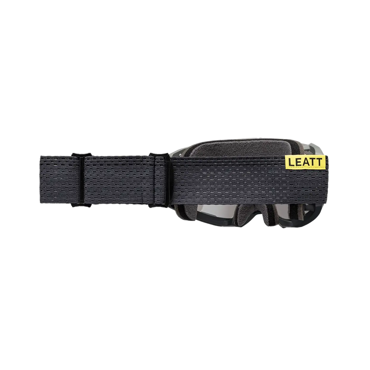 Leatt Velocity 4.0 MTB X-Flow Iriz Goggle, granite/silver, back view.