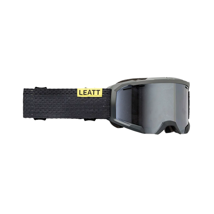 Leatt Velocity 4.0 MTB X-Flow Iriz Goggle, granite/silver, full view.