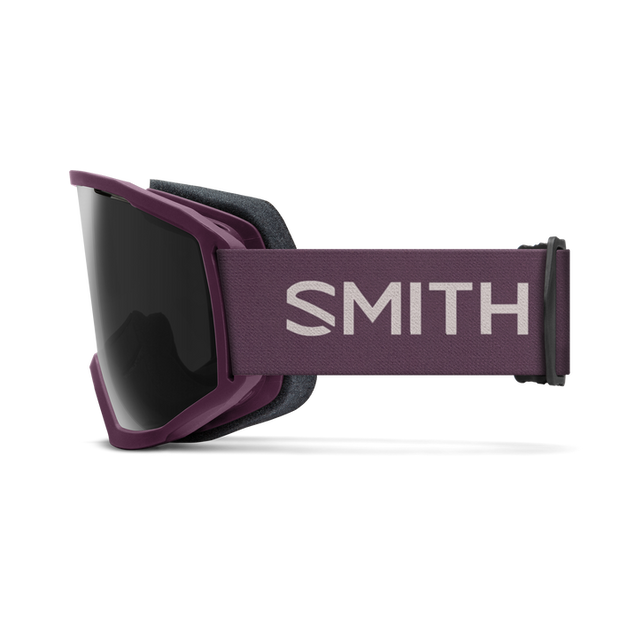 Smith Loam MTB Goggles, Amethyst w/ Sun Black Lenses, profile view.