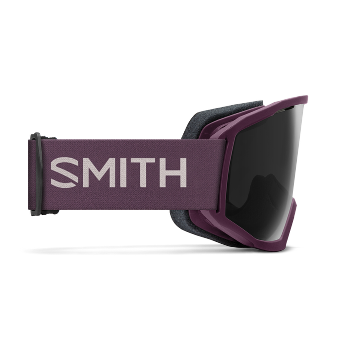 Smith Loam MTB Goggles, Amethyst w/ Sun Black Lenses, opposite profile view.