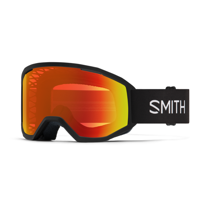 Smith Loam MTB Goggles, Black  w/ Red Mirrored Lenses, full view.