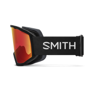Smith Loam MTB Goggles, Black  w/ Red Mirrored Lenses, profile view.